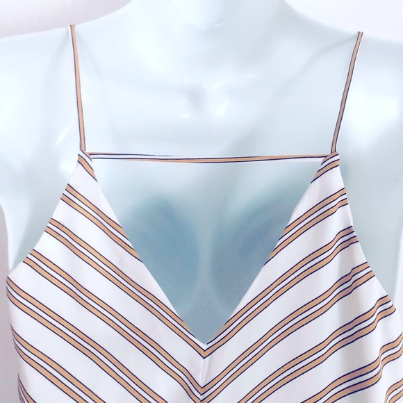NWT Loft Bar Back Chevron Gold Stripe V-Neck Strappy Sleeveless Cami Tank Small - Picture 6 of 10